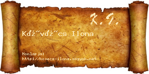 Kövécs Ilona névjegykártya